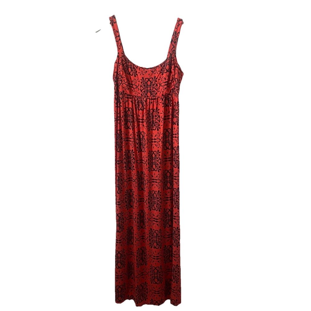 Fresh Produce Coral Floral Maxi Dress Size Small Boho Cottagecore Farmers Market
